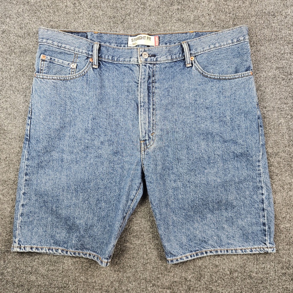 Levi's 505 Denim Jean Shorts Men 42 Straight Fit Jorts Blue Casual 2000s Y2K 10"